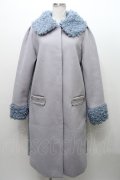 Swankiss / COAT プードルファーカラーバックレースコート  サックス S-24-01-15-057-CA-CO-UT-ZT-C010