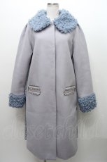 画像1: 【SALE】Swankiss / COAT プードルファーカラーバックレースコート  サックス S-24-01-15-057-CA-CO-UT-ZTC010 (1)