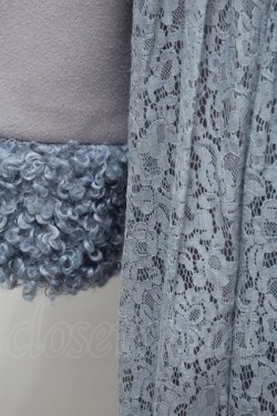 画像3: Swankiss / COAT プードルファーカラーバックレースコート  サックス S-24-01-15-057-CA-CO-UT-ZT-C010