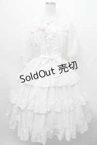 BABY,THE STARS SHINE BRIGHT /はるちゃんのふわふわSheer Block Checkうさくみゃワンピース  白ｘピンク S-24-01-19-025-BA-OP-AS-ZS