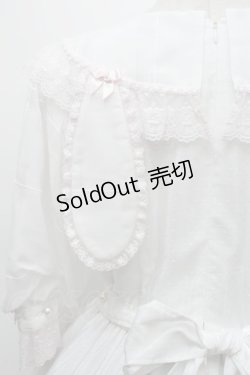 画像3: BABY,THE STARS SHINE BRIGHT /はるちゃんのふわふわSheer Block Checkうさくみゃワンピース  白xピンク S-24-01-19-025-BA-OP-AS-ZS