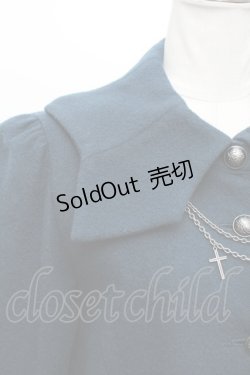 画像3: Moi-meme-Moitie / COATコウモリ衿十字架チェーンコート  ブルーグリーン S-24-01-23-055-MO-CO-AS-ZS