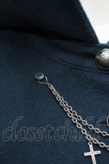 画像5: Moi-meme-Moitie / COATコウモリ衿十字架チェーンコート  ブルーグリーン S-24-01-23-055-MO-CO-AS-ZS (5)