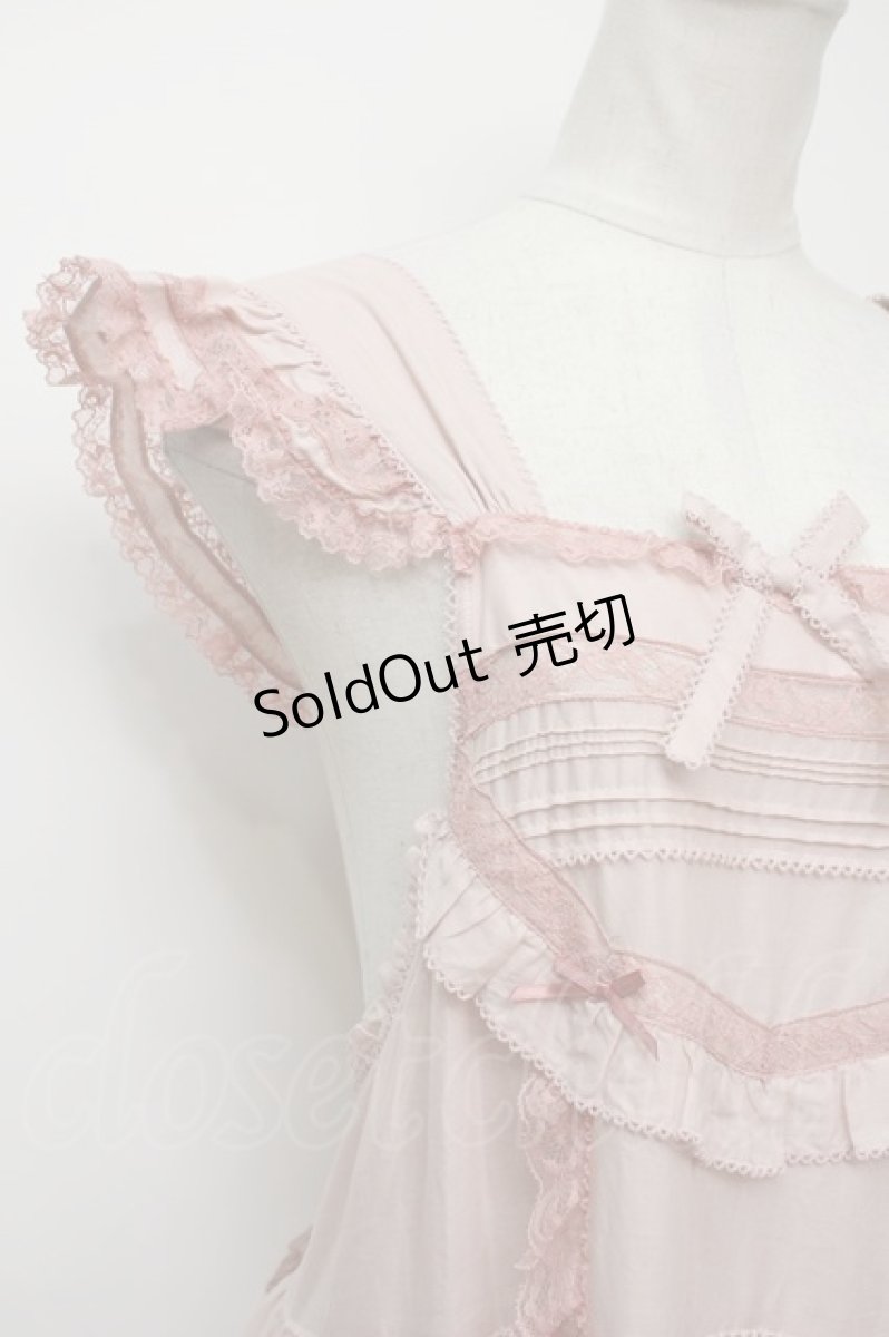 画像3: PINK HOUSE / ミニリボンエプロンノースリーブワンピース  ピンク S-24-02-05-023-LO-OP-UT-ZS (3)