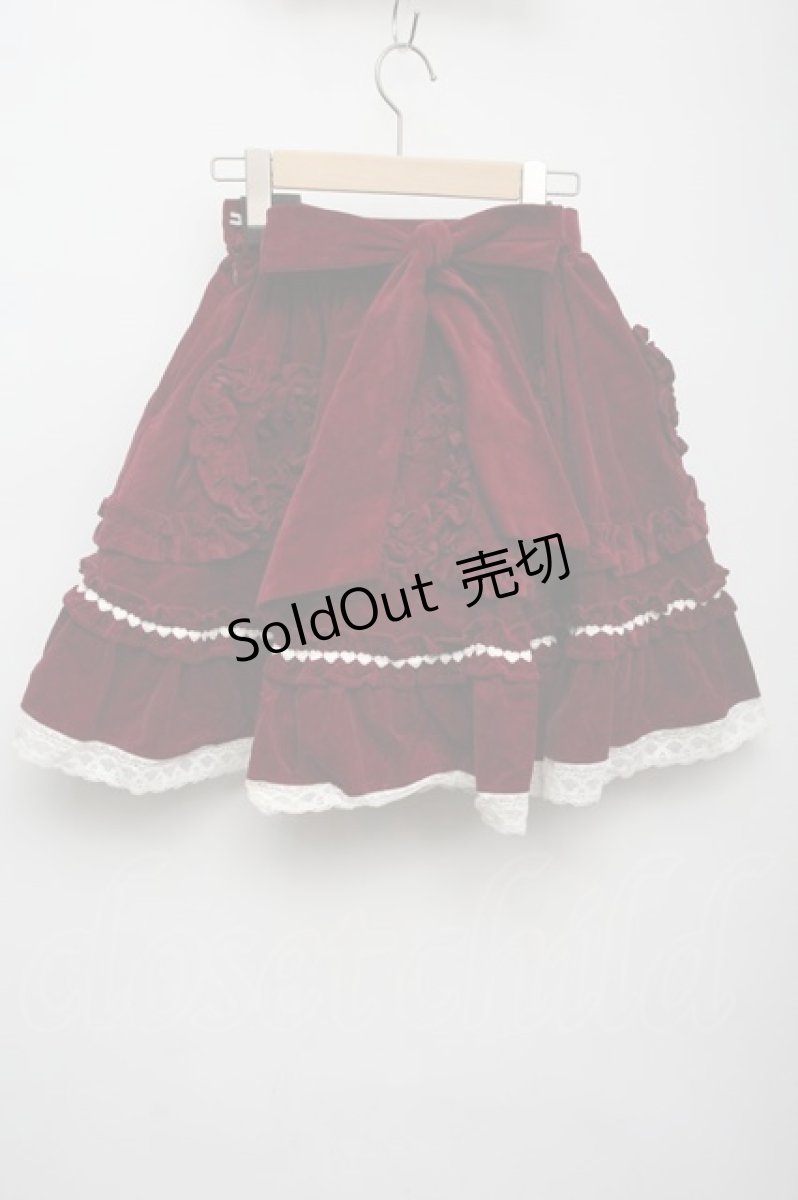 画像2: Angelic Pretty /別珍クルクルハートスカート  ワイン S-24-02-15-091-AP-SK-AS-ZS (2)