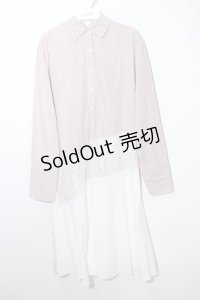 axes femme / ストライプ×レース切替シャツワンピース  赤ｘ白 S-24-04-01-086-AX-OP-SZ-ZI