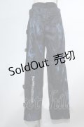 NieR Clothing / サイドベルト切替パンツ  黒ｘブルー S-24-04-11-091-PU-PA-AS-ZS