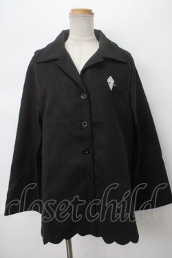 画像1: NieR Clothing / 刺繍テーラードジャケット  黒 S-24-04-29-047-PU-JA-AS-ZY