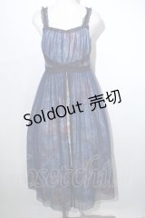 Moi-meme-Moitie / ローズプリントロング  紺 S-24-05-14-037-MO-OP-UT-ZS