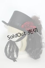 Triple fortune / /コサージュ付きシルクハット  黒 S-24-05-27-004-EL-AC-AS-ZS