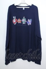 NieR Clothing / トップス.プリントトレーナー  紺 S-24-06-05-019-PU-TO-AS-ZT311