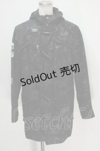 h.ANARCHY / 総柄コート  黒 S-24-06-09-081-HN-TO-AS-ZT-C031