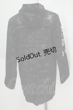 画像2: h.ANARCHY / 総柄コート  黒 S-24-06-09-081-HN-TO-AS-ZT-C031