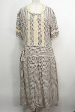 画像1: KANEKO ISAO / シフォンドット半袖ワンピース  オフ S-24-06-13-027-EL-OP-UT-ZT146 (1)