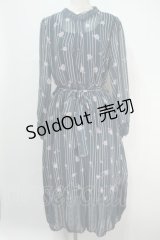 axes femme /ローズ柄ワンピース  ブルー S-24-06-17-050-AX-OP-AS-ZI