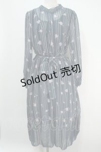 axes femme /ローズ柄ワンピース  ブルー S-24-06-17-050-AX-OP-AS-ZI