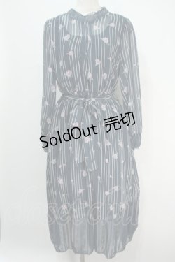 画像1: axes femme /ローズ柄ワンピース  ブルー S-24-06-17-050-AX-OP-AS-ZI