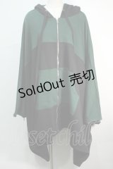 IRO+IRO / 着物パーカー  黒ｘグリーン S-24-06-21-091-LO-TO-AS-ZI