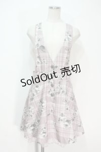 axes femme POETIQUE /  薔薇チェックジャンドレ  ピンク S-24-06-22-057-AX-OP-AS-ZI