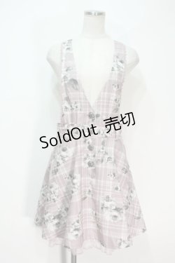 画像1: axes femme POETIQUE /  薔薇チェックジャンドレ  ピンク S-24-06-22-057-AX-OP-AS-ZI