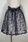 axes femme / チュール×メルヘン花柄スカート  紺 S-24-07-01-077-AX-SK-AS-ZT119