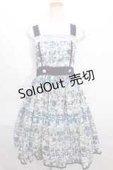 axes femme POETIQUE / ミッキー&ミニー総柄ワンピース  サックス S-24-07-22-053-AX-OP-AS-ZI