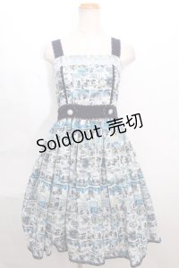 axes femme POETIQUE / ミッキー&ミニー総柄ワンピース  サックス S-24-07-22-053-AX-OP-AS-ZI