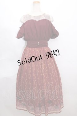 画像1: axes femme POETIQUE / ディズニーアラジン/ワンピース  エンジ S-24-07-22-057-AX-OP-AS-ZT118