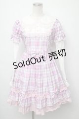 Angelic Pretty / Sprinkle Heart Tartanワンピース  ピンクチェック S-24-07-23-059-AP-OP-HD-ZS