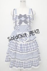 BABY,THE STARS SHINE BRIGHT / Milky Gingham Dollジャンパースカート  紺 S-24-07-23-083-BA-OP-AS-ZS