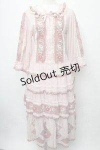 PINK HOUSE / ローズチュールレース使いパッチワーク風ワンピース  ピンク S-24-07-23-045-LO-OP-HD-ZS
