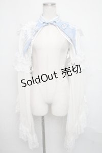 Ozz oneste / 着物袖ボレロ  サックスｘ白 S-24-07-31-004-OO-TO-AS-ZS