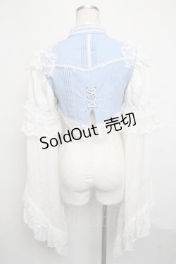 画像2: Ozz oneste / 着物袖ボレロ  サックスｘ白 S-24-07-31-004-OO-TO-AS-ZS