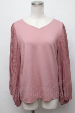 画像1: axes femme / プリーツスリーブトップス F ピンク S-24-08-10-009-AX-TO-SZ-ZT129 (1)