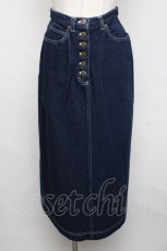 画像1: PINK HOUSE / 後ろPH刺繍デニムスカート  青デニム S-24-08-11-072-LO-SK-HD-ZT025 (1)