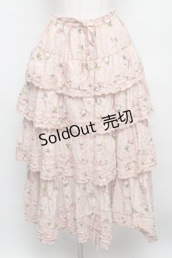 画像1: PINK HOUSE / ブロッサムローズプリントスカート  ピンク S-24-08-11-078-LO-SK-HD-ZT191