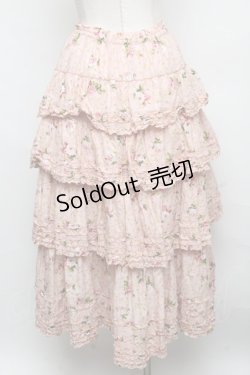 画像2: PINK HOUSE / ブロッサムローズプリントスカート  ピンク S-24-08-11-078-LO-SK-HD-ZT191