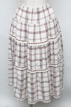 画像1: PINK HOUSE / ヘリンボン起毛チェックスカート  ブラウン S-24-08-11-086-LO-SK-AS-ZT102