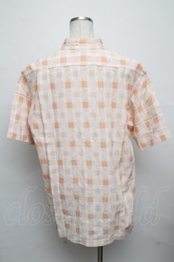 画像2: Karl Helmut / チェック&なみ刺繍半袖シャツ M オレンジＸ白チェック S-24-08-11-015-EL-BL-HD-ZT145