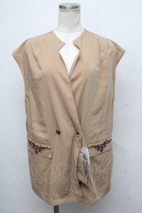 axes femme / ポケット刺繍キザミジレ  キャメル S-24-08-22-029-AX-TO-AS-ZI