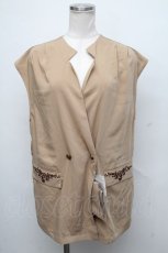 画像1: axes femme / ポケット刺繍キザミジレ  キャメル S-24-08-22-029-AX-TO-AS-ZT126 (1)