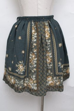 画像2: axes femme / スカーフパネル花柄スカート  グリーン S-24-08-26-084-AX-SK-AS-ZI