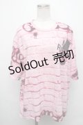 MILKBOY / dentalprint TEE  ピンク S-24-09-03-033-MB-TS-AS-ZT325