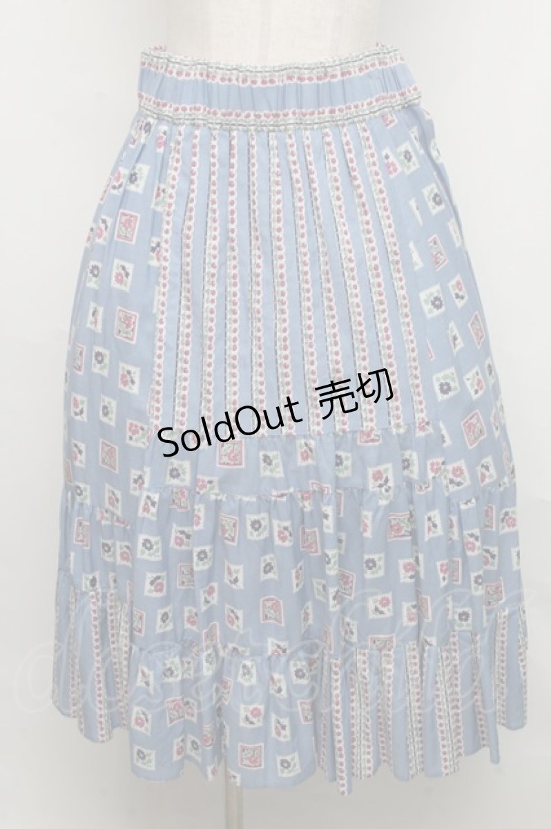 画像1: 【SALE】Jane Marple Dans Le Saｌon /Dear Little Scrapスカート M ブルー S-24-09-05-073-JM-SK-AS-ZT223 (1)