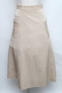 LEBECCA boutique /交渉しにいくピンストライプスカート M アイボリー S-24-09-05-081-EL-SK-SZ-ZT013