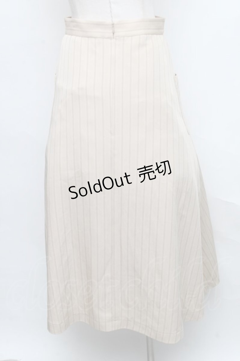 画像2: 【SALE】LEBECCA boutique /交渉しにいくピンストライプスカート M アイボリー S-24-09-05-081-EL-SK-SZ-ZT013 (2)