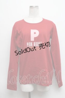 画像1: PINK HOUSE / ロゴプリントカットソー  赤 S-24-09-05-024-LO-TO-AS-ZT420