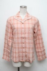 画像1: 【SALE】PINK HOUSE / レース襟チェックブラウス  ピンク S-24-09-05-029-LO-BL-AS-ZT309 (1)