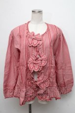 画像1: 【SALE】PINK HOUSE / ギンガムチェックリボンカーディガン  赤 S-24-09-05-030-LO-TO-AS-ZT180 (1)
