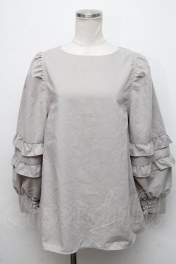 画像1: axes femme / パワショルデザインチュニック  グレー S-24-09-05-032-AX-TO-AS-ZI